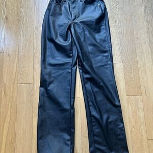 H&M Vegan Faux Leather Black Pants